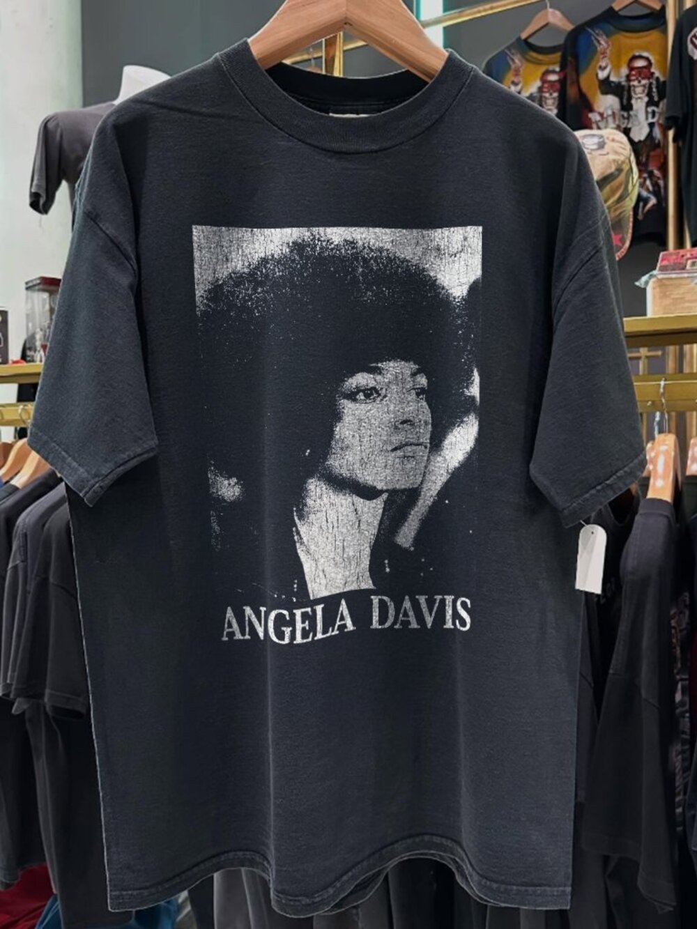 1998 Angela Davis Rare Black T-Shirt
